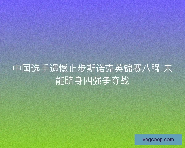中国选手遗憾止步斯诺克英锦赛八强 未能跻身四强争夺战