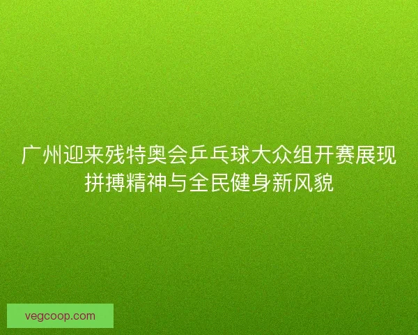 广州迎来残特奥会乒乓球大众组开赛展现拼搏精神与全民健身新风貌 广州迎来残特奥会乒乓球大众组开赛展现拼搏精神与全民健身新风貌
