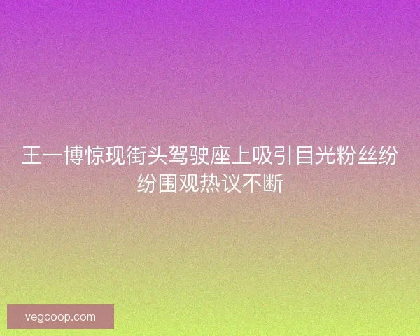 王一博惊现街头驾驶座上吸引目光粉丝纷纷围观热议不断