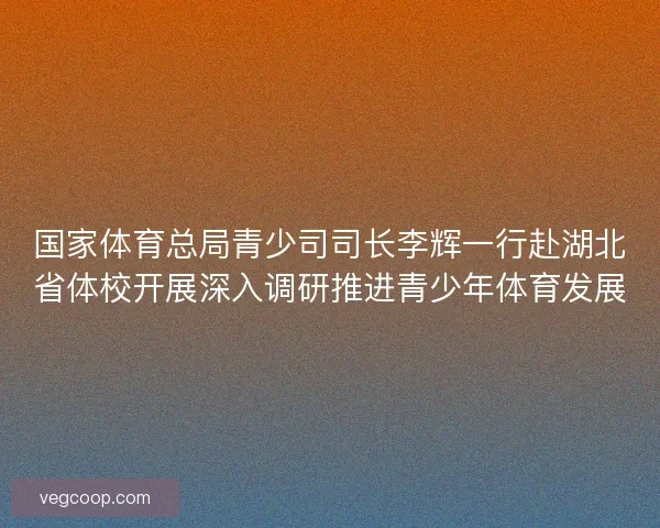 国家体育总局青少司司长李辉一行赴湖北省体校开展深入调研推进青少年体育发展