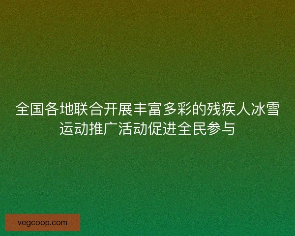 全国各地联合开展丰富多彩的残疾人冰雪运动推广活动促进全民参与